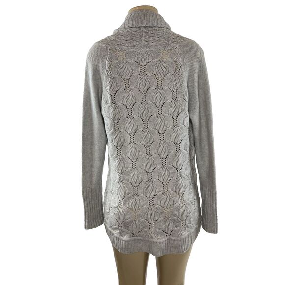 Kinross Cashmere Cardigan Sweater Size XS Gray Cable Knit Open Front Capsule - Picture 9 of 12